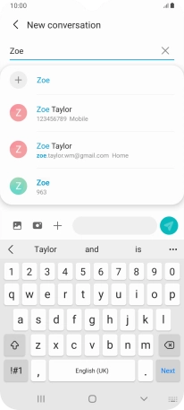 Press the required contact.