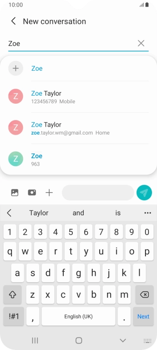 Press the required contact.