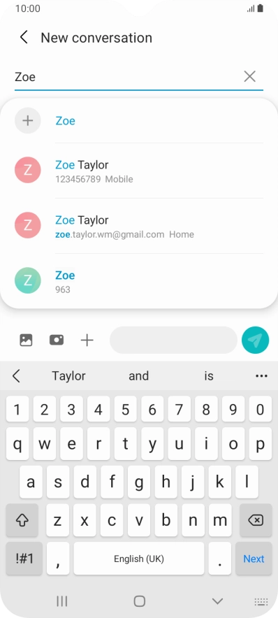 Press the required contact.