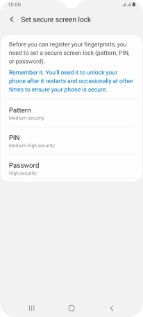 Press the required phone lock code and follow the instructions on the screen to create an additional phone lock code.