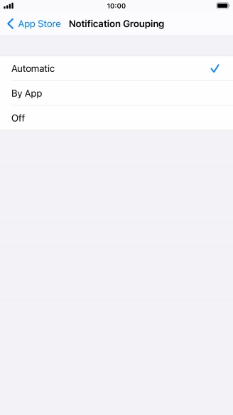 Press the required setting.