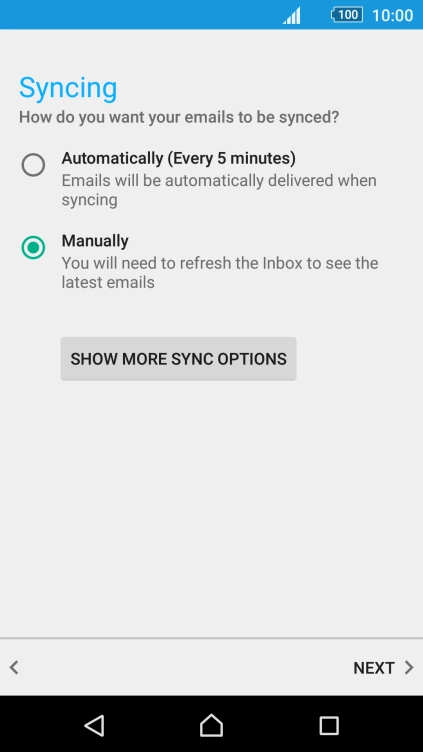 Press SHOW MORE SYNC OPTIONS.