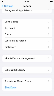 Press Transfer or Reset iPhone.