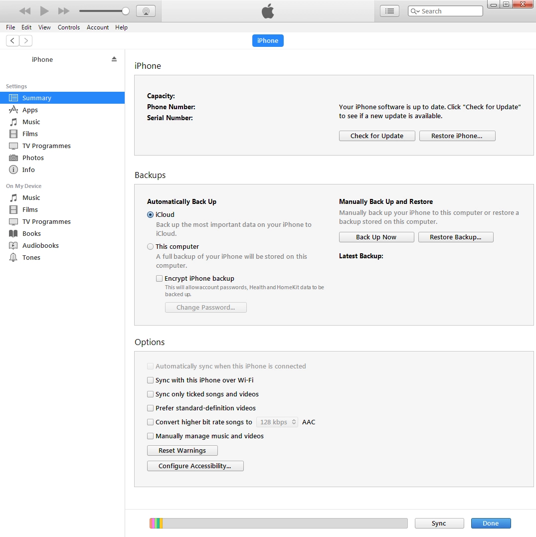 Click the required category, and follow the instructions on the screen to select the required settings.