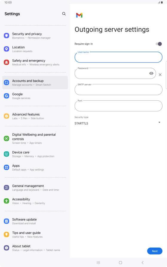 Press the field below 