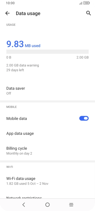 The total data usage is displayed.