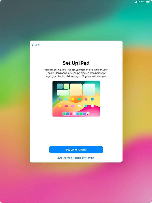 Press Set Up for Myself.