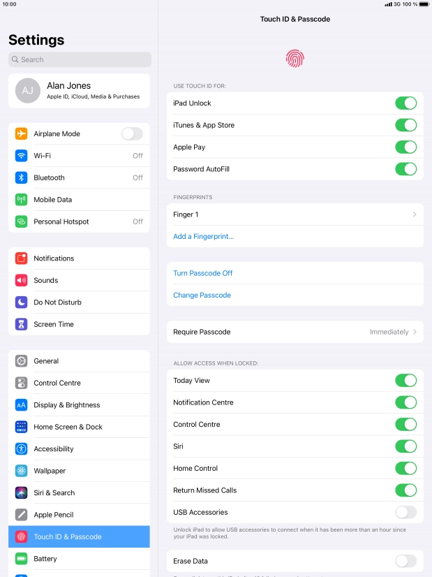 Press the indicator next to 