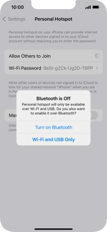 If Wi-Fi is turned on, press Wi-Fi and USB Only.