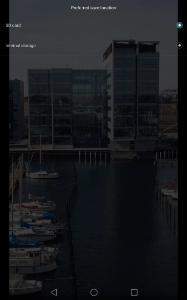Press Internal storage to save your video clips in the tablet memory.