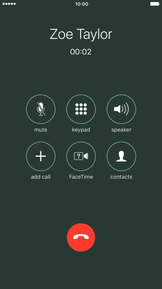 Press the end call icon to end the call.