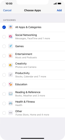 Press the required categories.