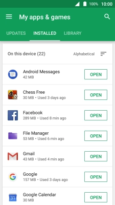 Press the required app.