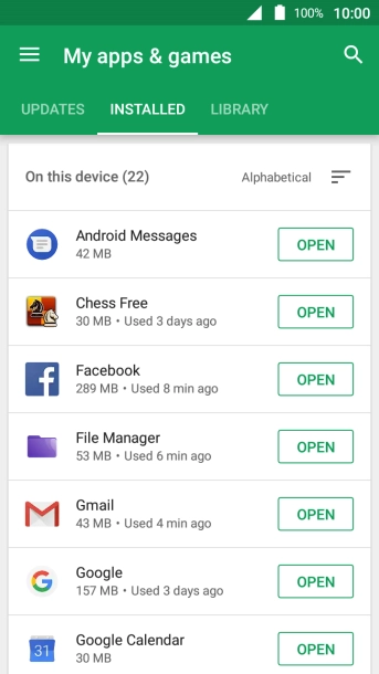 Press the required app.