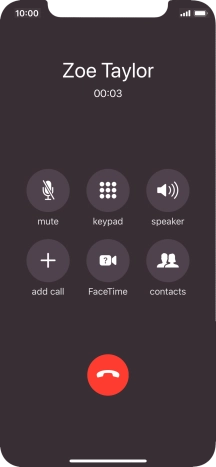 Press the end call icon to end the call.