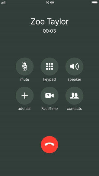 Press the end call icon to end the call.