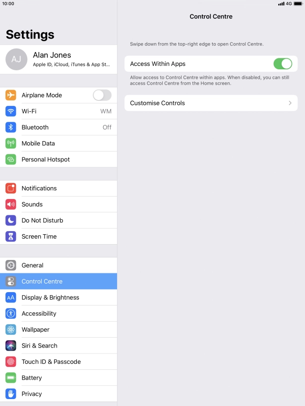 Press the indicator next to 