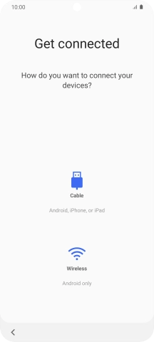 Press the required transfer method and follow the instructions on the screen to transfer content from another phone.
