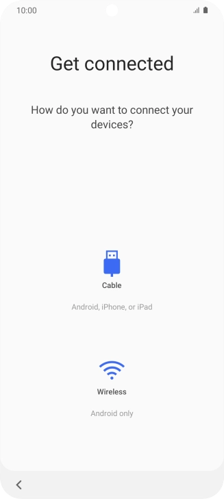 Press the required transfer method and follow the instructions on the screen to transfer content from another phone.
