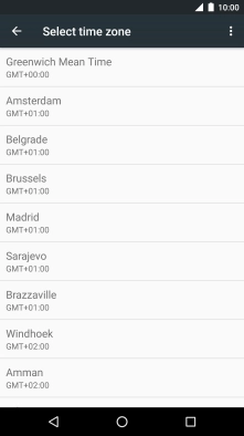 Press the required time zone.