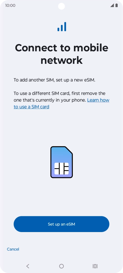 Press Set up an eSIM.