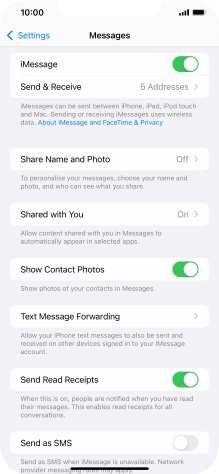 Press the indicator next to 