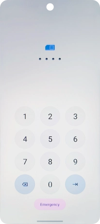 If your SIM is locked, key in your PIN and press arrow right.