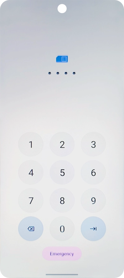 If your SIM is locked, key in your PIN and press arrow right.