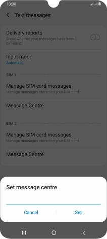 Key in +61415011501 and press Set.