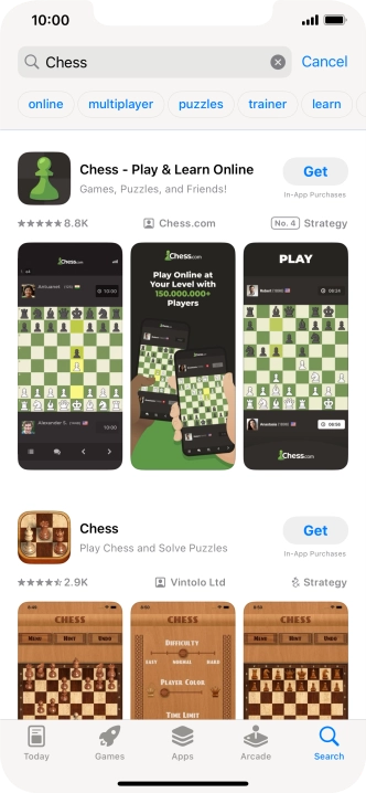 Press the required app.