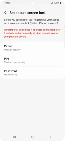 Press the required phone lock code and follow the instructions on the screen to create an additional phone lock code.
