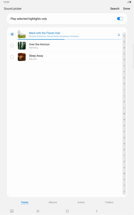 Once you've found a ring tone you like, press Done.
