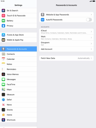 Press the name of the email account you've just set up.