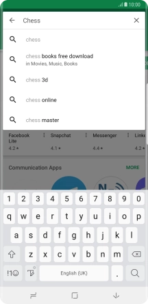 Key in the name or subject of the required app and press the search icon.