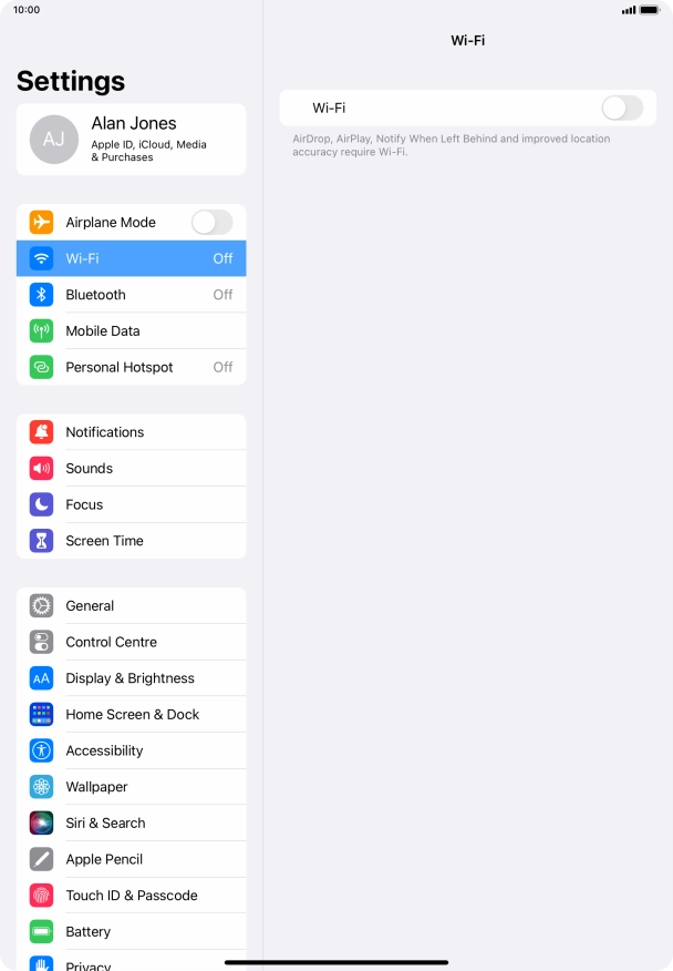 Press the indicator next to 