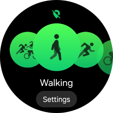 Drag your finger right or left to select the required activity.