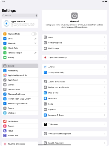 Press Apple Account.