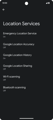 Press Google Location Accuracy.
