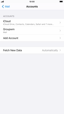 Press the name of the email account you've just set up.