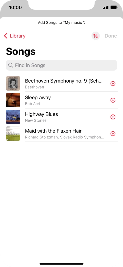 Go to the required category and press the required audio file.