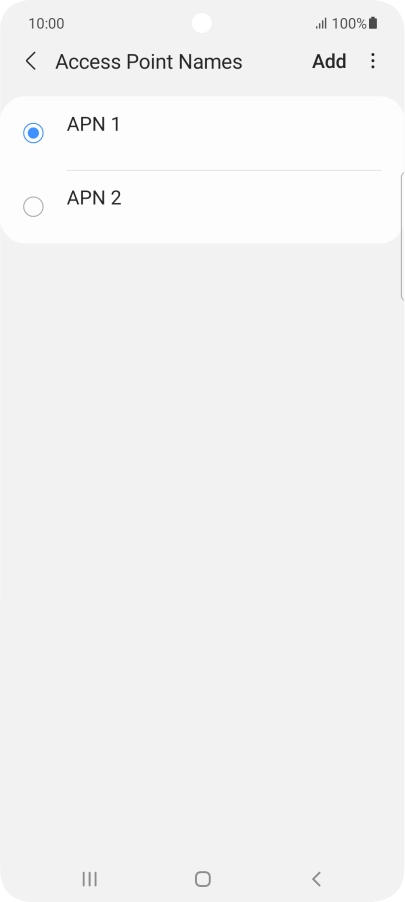 Press the field next to the data connection to activate it.