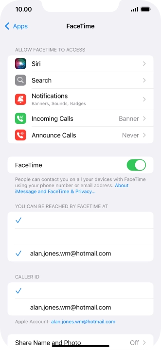 Press the indicator next to 