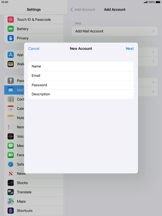 Press Description and key in the required name.