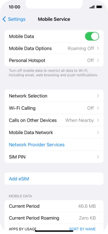 Press Mobile Data Options.