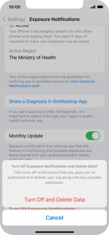 Press Turn Off and Delete Data.