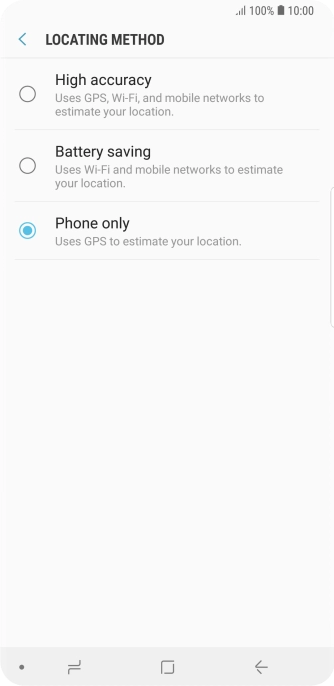 If you select High accuracy, your phone can find your exact position using the GPS satellites, the mobile network and nearby Wi-Fi networks. Satellite-based GPS requires a clear view of the sky.