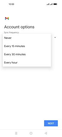 Press the required setting.