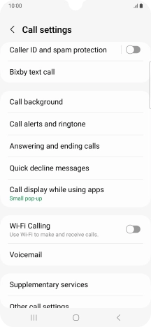 Press Supplementary services.