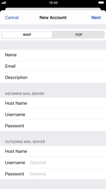 Press Username and key in the username for your email account. Please note that if you're using Vodafone's outgoing server, leave the username field empty.