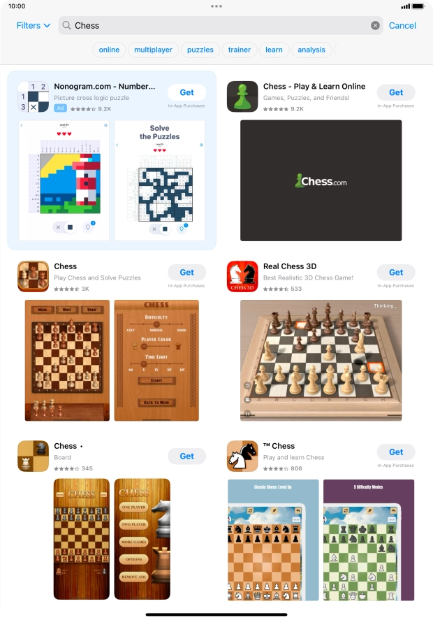 Press the required app.